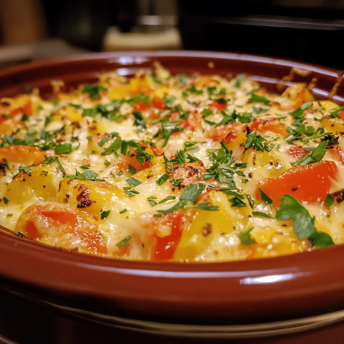 Crockpot Cheesy Veggie Casserole