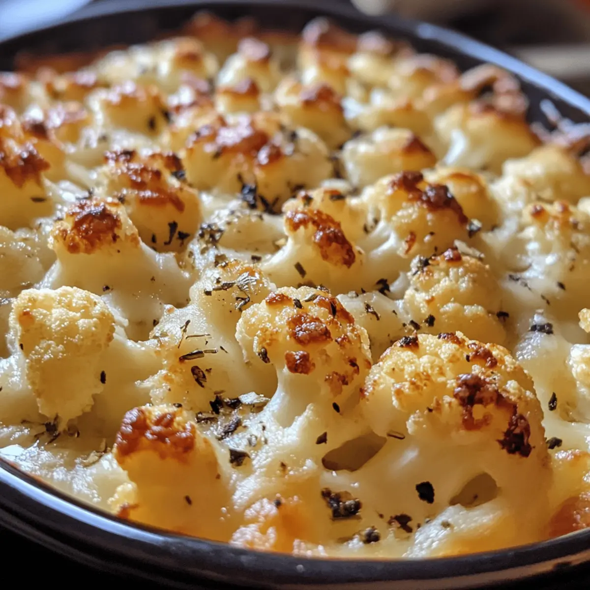 Cheesy Garlic Cauliflower Bake